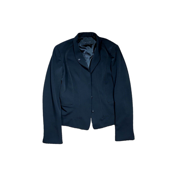 Elie Tahari Structured Snap-Button Blazer Size 4 or 6 Black Career Work Jacket - Picture 1 of 9